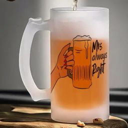 Gathari Mr. and Mrs. White Glass Beer Mug-30