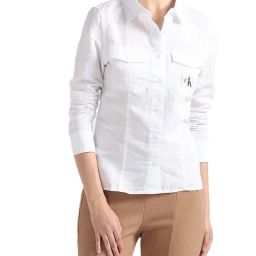 Calvin Klein Jeans Bright White Solid Regular Fit Shirt-image-23