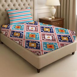 IVAZA White Floral 210 Pure Cotton Single-image-33