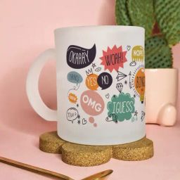 Gathari Aesthetic White Glass Frosted Coffee Mug-34