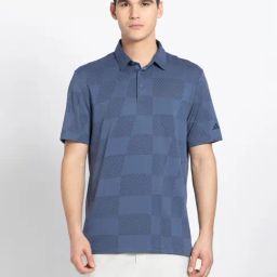 adidas Blue Regular Fit Printed Golf Polo T-Shirt-image-91