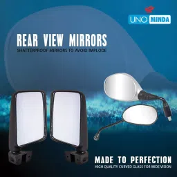 Uno Minda Shatterproof Glass Rear View Mirror - Left Hand for Piaggio Ape (RV-8001L) image 3