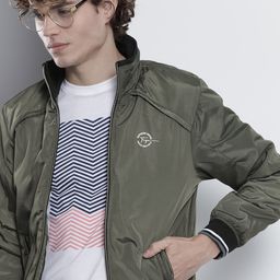 The Indian Garage Co Men Olive Green Solid Tailored Jacket-image-37