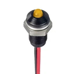 RS PRO Yellow Panel Mount Indicator 21.6-26.4V DC, Mounting Hole Size 6 mm, Termination Type Lead Wires, IP Rating IP67, Model No 1713810-11