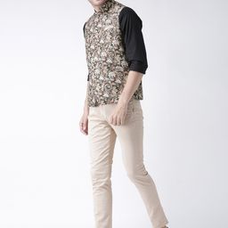 Hangup Men Multicoloured Woven Printed Nehru Jacket image 2