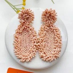 Crunchy Fashion Artificial Beaded Oval Drop Earrings-image-86
