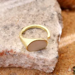 KACY Gold-Plated Stone-Studded Adjustable Finger Ring-18