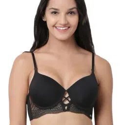 Enamor Black Underwired Padded T-Shirt Bra-picture-21