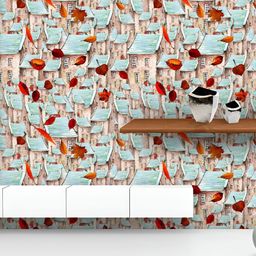 ArtzFolio Printed UV-Resistant Anti-Bacterial Falling Leaves And Old Town Peel & Stick Wallpaper-image-44