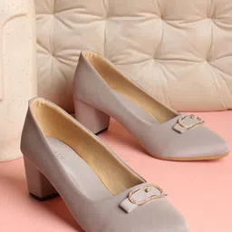 ICONICS Women Block Heels Pumps with Buckles-picture-20