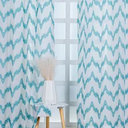Parda Online Turquoise Blue Set of 2 Sheer Window Curtain-picture-16