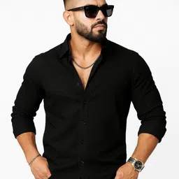 IKON FASHION Men Original Slim Fit Solid Spread Collar Casual Shirt-picture-9