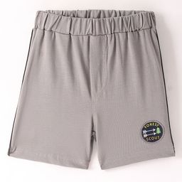 Ollypop Sinker Knit Knee Length Shorts with Arrow Print- Mellange-picture-23