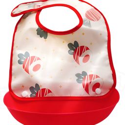 Bembika Baby Feeding Essential Baby Fabric Feeding Bib Waterproof - Red-image-58