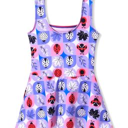 LOBSTER  Sleeveless Frock Swimsuit with Lady Bug Print - Blue-image-17