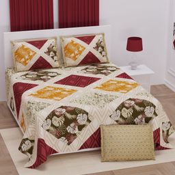 Bombay Spreads 250 TC 100 Percent Premium Cotton Brown Color King Size Bedsheet With 2 Pillow Cover(UCNandani3413_Brown) 180 Thread Count-10