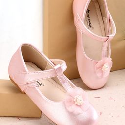 Cute Walk by Babyhug Ballerina With Velcro Closure and Floral Applique - Pink-image-86
