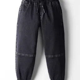 Olio Kids Denim Woven Full Length Solid Jeans - Grey-picture-28