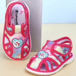Cute Walk by Babyhug Velcro Closure Sandal With Mesh - Fuschia-picture-0