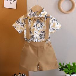 YK Boys Printed Shirt & Short Clothing Set-77