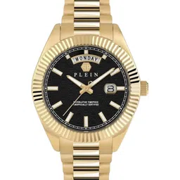 PHILIPP PLEIN Men Brass Dial & Stainless Steel Style Straps Analogue Watch PWPNA0424-24