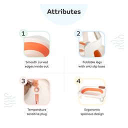 Mylo Baby Kenzo 2-in-1 Foldable Bathtub with Temperature Sensor for 6 Months to 3 Years Up to 20Kgs Weight Capacity BPA Free Anti Slip EN Certified image 3