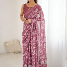 KALINI Purple Satin Printed Sarees-picture-45