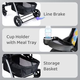 R for Rabbit Chocolate Ride Stroller with Reversible Handle - Black image 5