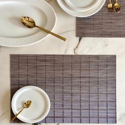 Mason Home Alluring Set of 6 Grey Textured Table Placemats-26