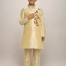 DEVOILER Boys Mandarin Collar Straight Kurta-image-57