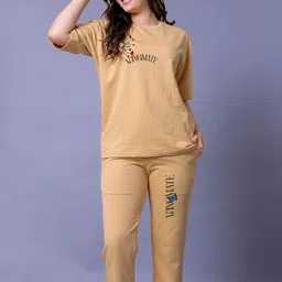 Lazy Lush Pack Of 2 Eternal Flutter Printed Couple T-Shirt With Jogger Co-Ords-picture-2