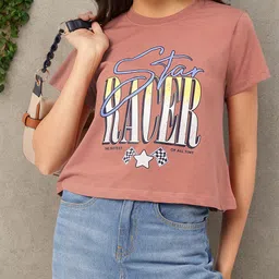 DressBerry Vintage Racer Printed Crop T-shirt-image-65