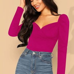 Dream Beauty Fashion Women Sweetheart Neck Puff Sleeve Top-picture-29