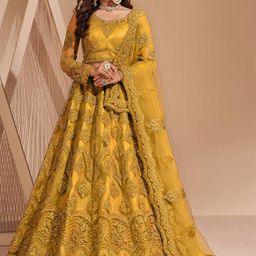 ZAALIMA FASHION Embroidered Semi-Stitched Lehenga & Blouse With Dupatta-image-36