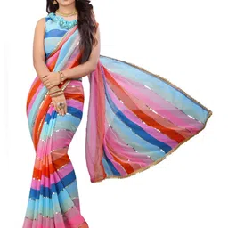 GAVUBAA Multi Pure Georgette Sarees-picture-19