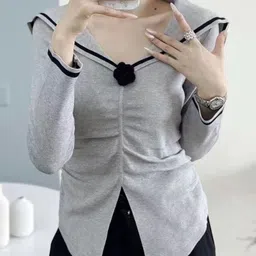 KPOP Women V-Neck Long Sleeves Top-picture-36