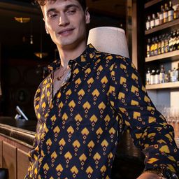 Campus Sutra Men Classic Fit Spread Collar Geometric Printed Casual Shirt-image-40