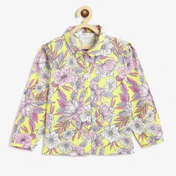 Campana Floral Print Puff Sleeve Shirt Style Top-image-52