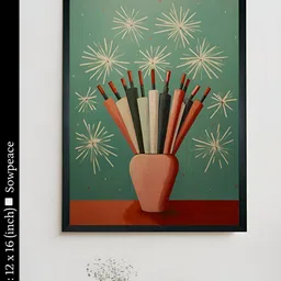 SOWPEACE Teal & Brown 1 Piece Canvas Abstract Wall Photographs-4
