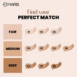 MARS High Coverage Blemish Free Liquid Matte Foundation 40ml - 6.5 image 5