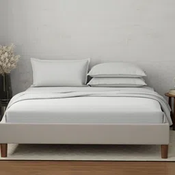 Boutique Living India Emblem White Pure Cotton 300 TC King Bedsheet Set - 2.74 m x 2.74 m-picture-32