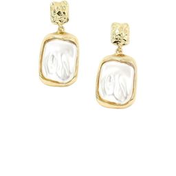 FIMBUL Set Of 2 Gold-Plated Artificial Stones Studded Floral Studs image 3