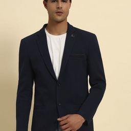 Cantabil Smart Fit Notched Lapel Long Sleeve Single Breasted Blazer-image-67