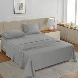 LANE LINEN Silver-Toned King Bedsheet with 2 Pillow Covers-image-64