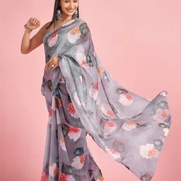 Mitera Floral Organza Saree-25