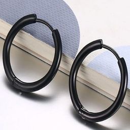 Crazy Fashion Stainless Steel Circular Hoop Earrings-22