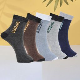 MJE Unisex Pack Of 5 Printed Anti-Odour Ankle-Length Socks-image-108