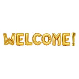 Amfin Welcome Letter Foil Balloon Gold - 7 Pieces-image-17