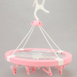 Circular Shaped Hanger With Hook 20 Clips (Colour & Print May Vary)-42