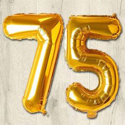 Shopperskart 75 Number Foil Balloons - Golden-image-82